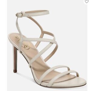 NWT Sam Edelman Sandal Delanie  Ivory Leather Sandals Size 9M, 3 1/2 Inch Heel